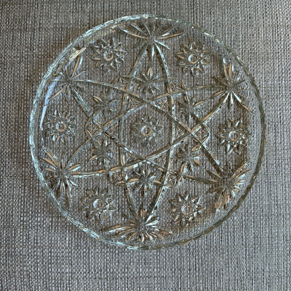 Vintage 1960s Anchor Hocking Star of David Eapc Prescut Serving Tray Platter